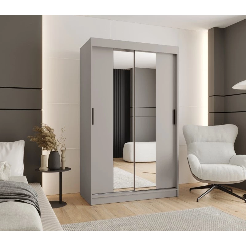 Kleiderschrank 120 cm CASANDRA mit Spiegel - Kaschmir