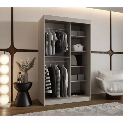 Kleiderschrank 120 cm CASANDRA mit Spiegel - Kaschmir