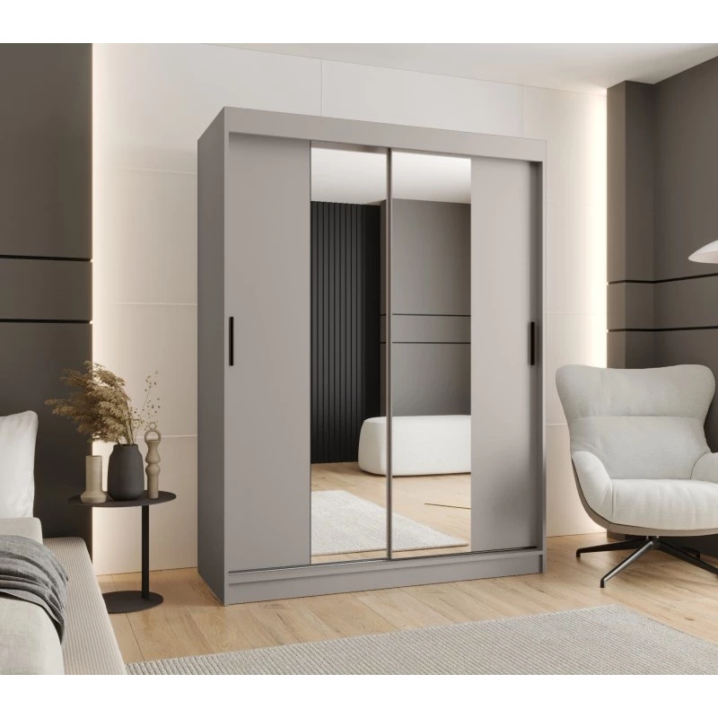 Kleiderschrank 150 cm CASANDRA mit Spiegel - Kaschmir