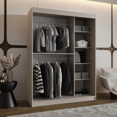 Kleiderschrank 150 cm CASANDRA mit Spiegel - Kaschmir