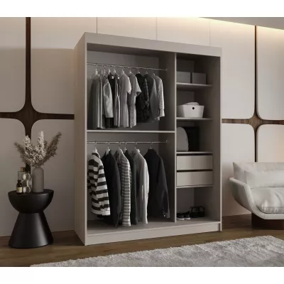 Kleiderschrank 150 cm CASANDRA mit Spiegel - Kaschmir