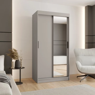 Zweitüriger Kleiderschrank 100 cm CASANDRA mit Spiegel - Kaschmir