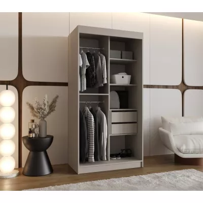 Zweitüriger Kleiderschrank 100 cm CASANDRA mit Spiegel - Kaschmir