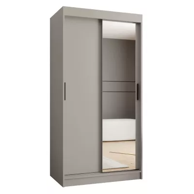 Zweitüriger Kleiderschrank 100 cm CASANDRA mit Spiegel - Kaschmir