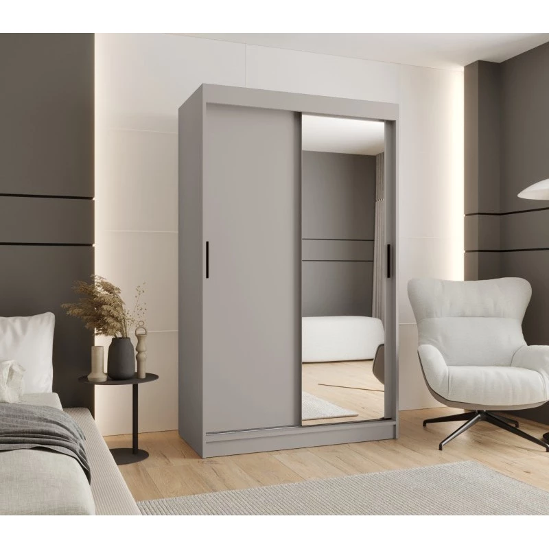 Zweitüriger Kleiderschrank 120 cm CASANDRA mit Spiegel - Kaschmir