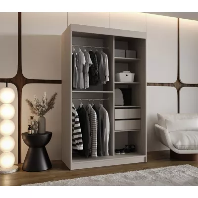 Zweitüriger Kleiderschrank 120 cm CASANDRA mit Spiegel - Kaschmir