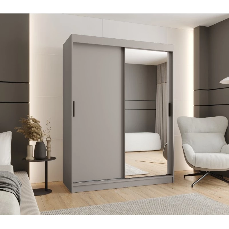 Zweitüriger Kleiderschrank 150 cm CASANDRA mit Spiegel - Kaschmir