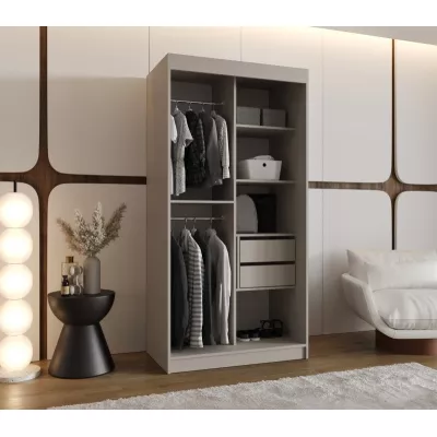 Schmaler Kleiderschrank 100 cm CASANDRA - Kaschmir / Schwarz