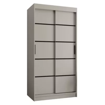 Schmaler Kleiderschrank 100 cm CASANDRA - Kaschmir / Schwarz