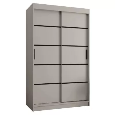 Schmaler Kleiderschrank 120 cm CASANDRA - Kaschmir / Schwarz