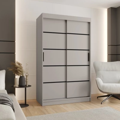Schmaler Kleiderschrank 120 cm CASANDRA - Kaschmir / Schwarz