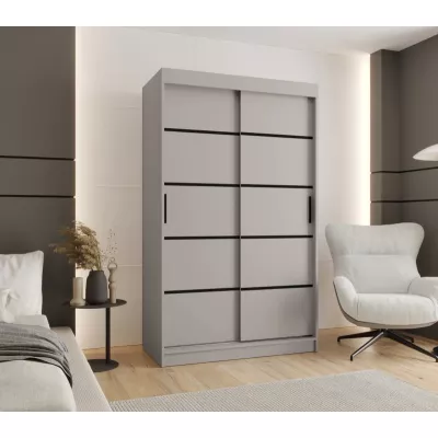 Schmaler Kleiderschrank 120 cm CASANDRA - Kaschmir / Schwarz