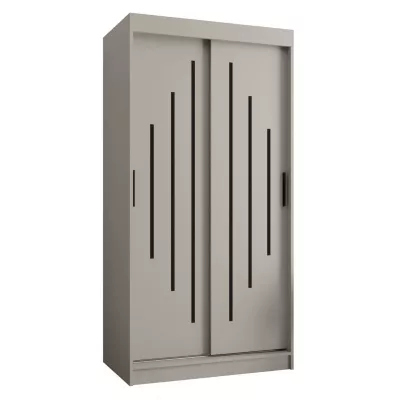 Kleiderschrank CASANDRA 100 cm mit Schiebetüren – Kaschmir/Schwarz