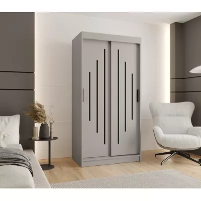 Kleiderschrank CASANDRA 100 cm mit Schiebetüren – Kaschmir/Schwarz