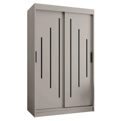 Kleiderschrank CASANDRA, 120 cm, mit Schiebetüren – Kaschmir/Schwarz