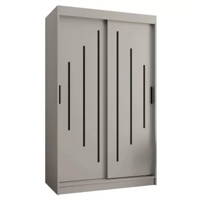 Kleiderschrank CASANDRA, 120 cm, mit Schiebetüren – Kaschmir/Schwarz