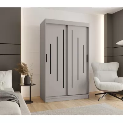 Kleiderschrank CASANDRA, 120 cm, mit Schiebetüren – Kaschmir/Schwarz