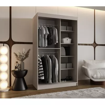 Kleiderschrank CASANDRA 120 cm mit Spiegel - Kaschmir / Schwarz
