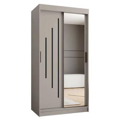 Spiegelschrank 100 cm CASANDRA - Kaschmir / Schwarz