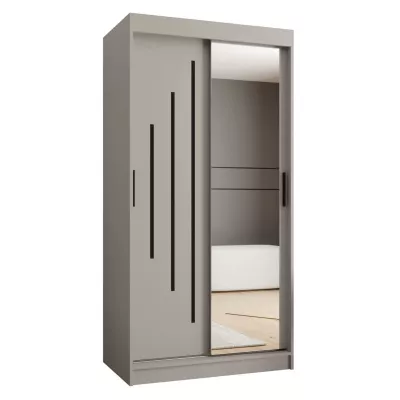 Spiegelschrank 100 cm CASANDRA - Kaschmir / Schwarz