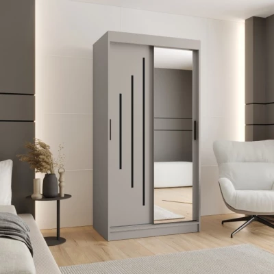 Spiegelschrank 100 cm CASANDRA - Kaschmir / Schwarz
