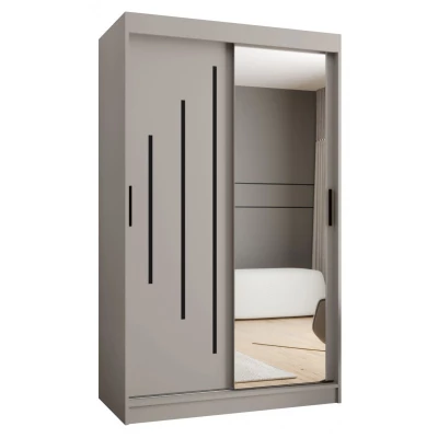 Spiegelschrank 120 cm CASANDRA - Kaschmir / Schwarz