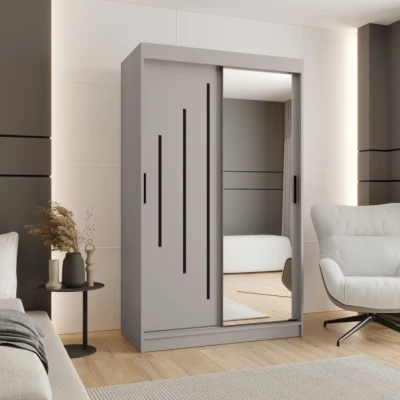 Spiegelschrank 120 cm CASANDRA - Kaschmir / Schwarz