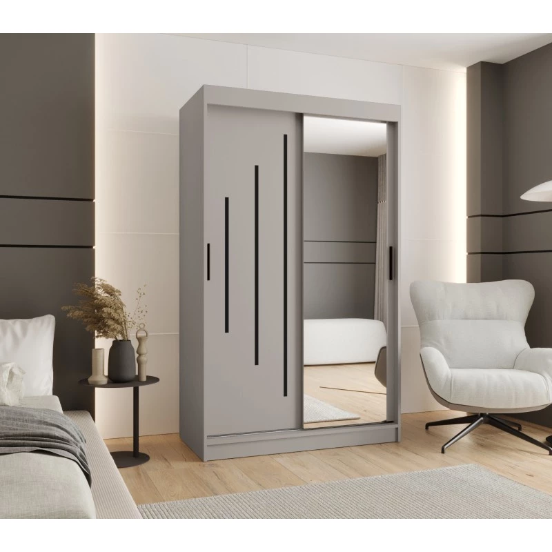 Spiegelschrank 120 cm CASANDRA - Kaschmir / Schwarz