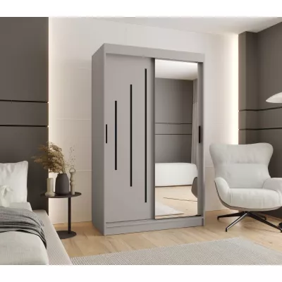Spiegelschrank 120 cm CASANDRA - Kaschmir / Schwarz