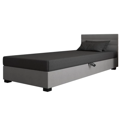 Polsterbett 80x195 KASANDRA 1 mit Stauraum - grau/hellgrau
