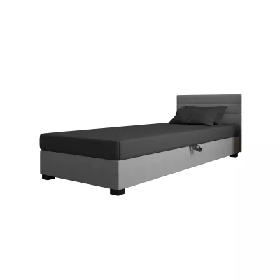 Polsterbett 80x195 KASANDRA 1 mit Stauraum - grau/hellgrau