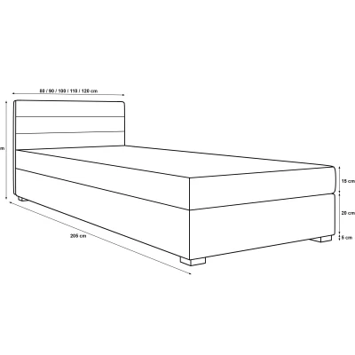 Polsterbett 80x195 KASANDRA 1 mit Stauraum - grau/hellgrau