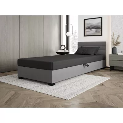 Polsterbett 80x195 KASANDRA 1 mit Stauraum - grau/hellgrau