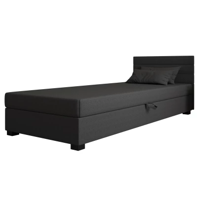 Polsterbett 80x195 KASANDRA 1 mit Stauraum - grau