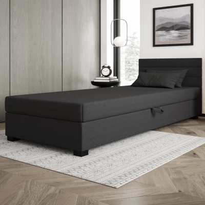 Polsterbett 80x195 KASANDRA 1 mit Stauraum - grau