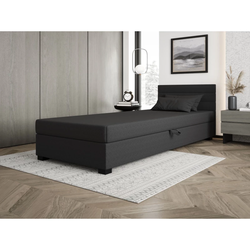 Polsterbett 80x195 KASANDRA 1 mit Stauraum - grau