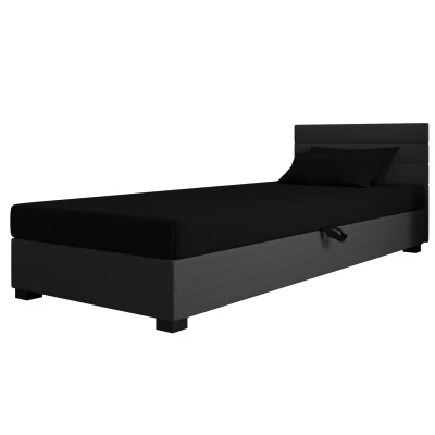Polsterbett 80x195 KASANDRA 1 mit Stauraum - schwarz/grau
