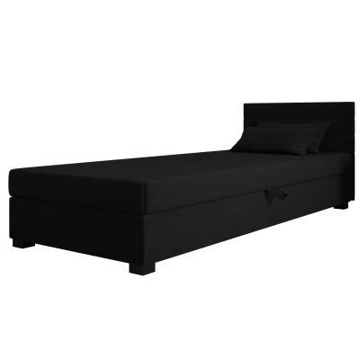 Polsterbett 80x195 KASANDRA 1 mit Stauraum - schwarz