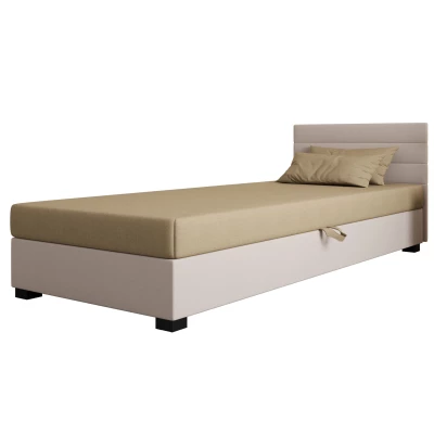 Polsterbett 80x195 KASANDRA 1 mit Stauraum - braun/ecru