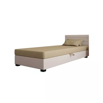 Polsterbett 80x195 KASANDRA 1 mit Stauraum - braun/ecru