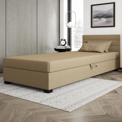 Polsterbett 80x195 KASANDRA 1 mit Stauraum - braun