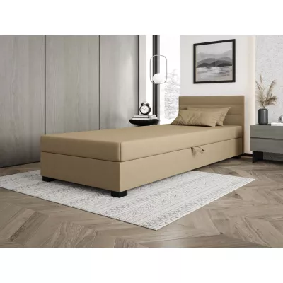 Polsterbett 80x195 KASANDRA 1 mit Stauraum - braun