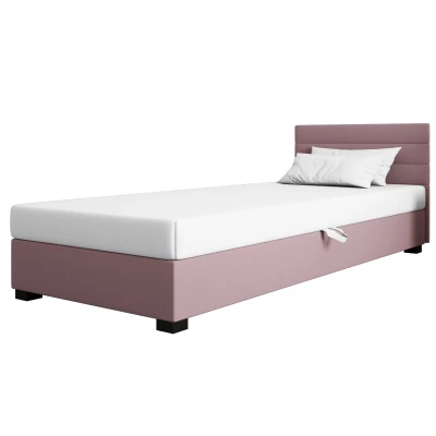Polsterbett 80x195 KASANDRA 1 mit Stauraum - rosa/weiß