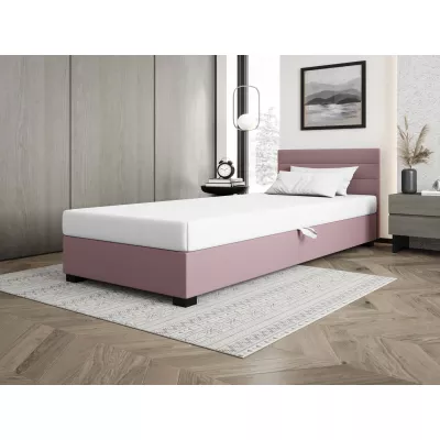 Polsterbett 80x195 KASANDRA 1 mit Stauraum - rosa/weiß