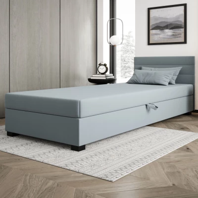 Polsterbett 80x195 KASANDRA 1 mit Stauraum - blaugrau