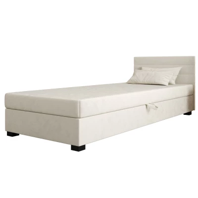 Polsterbett 80x195 KASANDRA 1 mit Stauraum - ecru
