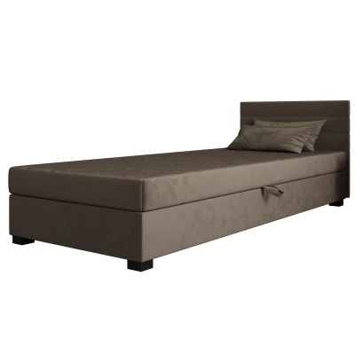 Polsterbett 80x195 KASANDRA 1 mit Stauraum - dunkelbraun