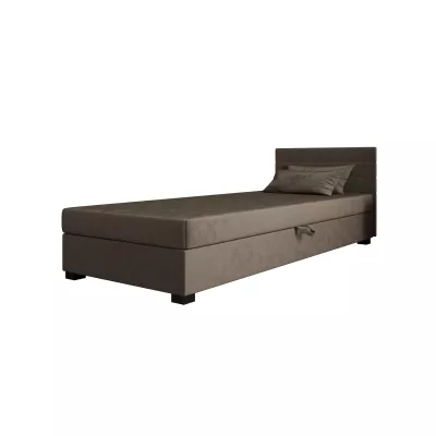 Polsterbett 80x195 KASANDRA 1 mit Stauraum - dunkelbraun