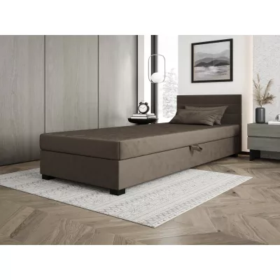 Polsterbett 80x195 KASANDRA 1 mit Stauraum - dunkelbraun