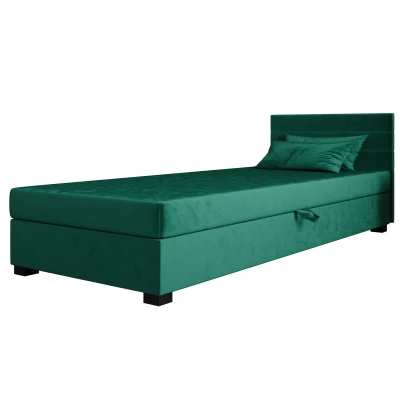 Polsterbett 80x195 KASANDRA 1 mit Stauraum - grün